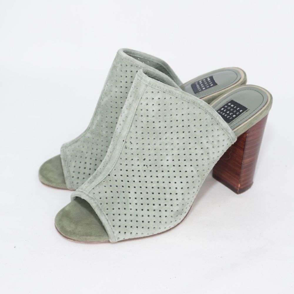 White House Black Market McKenna Suede Clog Heels, Size 6.5 - Picture 1 of 11